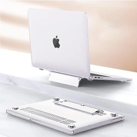 Resim Apple Uyumlu MacBook Air 13.6" M2-m3 Çip 2022/2024 A2681 A3113 Standlı Şeffaf İz Bırakmayan Koruyucu Kapak Şeffaf 