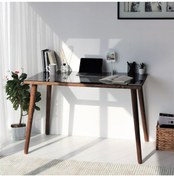 Resim NEOstill - Cozy Çalışma Masası Ahşap Temperli Cam 