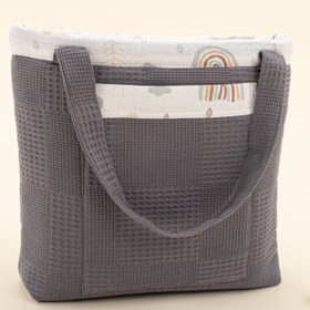 Resim Bebek Bakım Çantası - Antrasit Waffle - Yeşil Gökkuşağı 