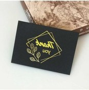 Resim Novahub 100 Adet Düğün Nimet Kartı, Teşekkür Mesajlı Hediye Dekorasyon Bronz Çiçek Kartı, Siyah Diğer 