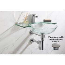 Resim Studor Trap-vent Kromajlı Havalıklı Lavabo Sifonu Paslanmaz Pop-up Süzgeçli Tıkanma Ve Koku Önleyici 