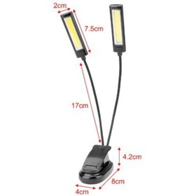 Resim epazzar Kitap Okuma Ders Çalışma Lambası Çift Başlı Usb Ve Pilli 3 Fonksiyon Masa Gece Lambası 