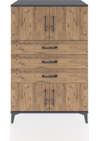 Resim Hyperion Dolap Tek Raflı 3 Çekmeceli 4 Kapaklı 88x44x134 Antr... Antrasit 