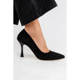 Resim Sivri Burunlu Süet Topuklu Özel Üretim Stiletto Klasik Kadın Ayakkabı 