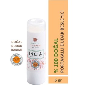 Resim INCIA %100 Doğal Dudak Besleyici Portakal Bitkisel Nemlendirici Dudak Bakım Kremi 6 G 