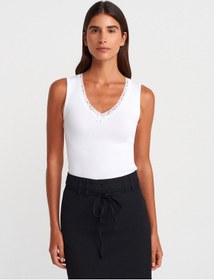 Resim Dilvin 31778 Dantel Detaylı Top-beyaz Beyaz 