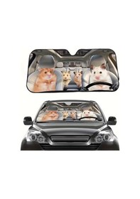 Resim Chuangyinshop 1 Adet Sevimli Hamster Araba Güneşlik - Pvc İç Aksesuar Uv Koruma Küçük Hamster Tasarım Çoğu Araçlar İçin Oyuncul Araç Dekoru 