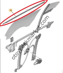 Resim Peugeot 508 (2019-2023) Sol Arka Kapı Camı Dış Sıyırıcı Fitili (Orijinal) 