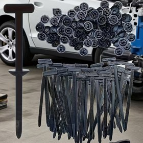Resim 50 Adet, Dayanıklı Ağır Hizmet Tipi Kendinden Kilitli Bağlantı Kabloları, Motosikletler, Araç Altı, Çamurluklar, Kapı Panelleri ve Bagaj İç Astarları için Çok Amaçlı Düzenleme Aracı, Ev ve Açık Hava Kullanımı 