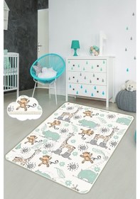 Resim Sweet Anımals 80X200 Cm Çocuk Ve Bebek Halısı Çok Renkli 