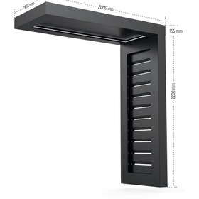 Resim KORRAIN KORAKS VIELA SUN- ALÜMİNYUM KAPI ÜSTÜ SUNDURMA- GÜNEŞ KIRICI MODEL-DRENAJLI SİSTEM-SAĞ 