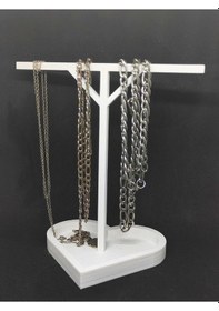 Resim Kalpli Takı Standı - Takı Askılığı - Beyaz Şık Tasarım Takı Standı 