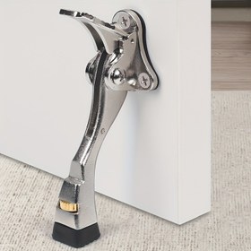 Resim 1 adet Yarı Otomatik Kapı Pozisyonu Brak - Metal Ayak Pedali Kapı Durdurucu Ayarlanabilir Kauçuk Kapı Durdurucuları ile Kolay Kurulum ve Alan Tasarrufu Tasarımı, Giriş için Kapı Durdurucuları, Dolap için Kapı Durdurucuları, Modern Kapı Aksesuarı, Dayanıklı Kapı Durdurucuları 