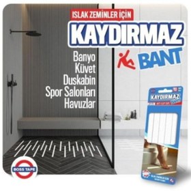 Resim Boss Tape Banyo Küvet Duşakabin Ve Tüm Islak Zeminler Için Kaydırmaz Bant 19 Mm X 20 Cm ( 10 Adet ) 