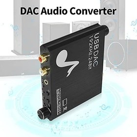 Resim DAC Ses Dönüştürücü Dijitalden Analoga Ses Dönüştürücü USB Ses Kartı 192KHz Ses Seviyesi/Bas Ayar Düğmesi ile Örnekleme Hızı 