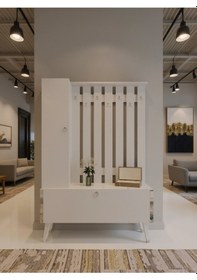 Resim Resital Portmanto Vestiyer - Gp7001-1 - Beyaz Silver Beyaz 