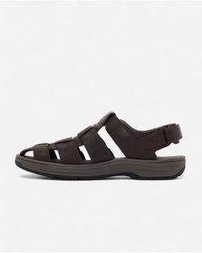 Resim CLARKS Saltway Cove Dark Brown Lea Erkek Kahverengi Sandalet 26176900 