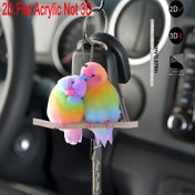 Resim 1 adet Renkli Aşk Kuşları Akrilik Asılı Süs - 2D Düz Tasarım, Araba Arka Görüş Aynası, Sırt Çantası, Anahtarlık, Ev ve Mutfak Dekoru için İdeal - Tatiller ve Özel Günler için Çok Yönlü Hediye, Asılı Dekor 