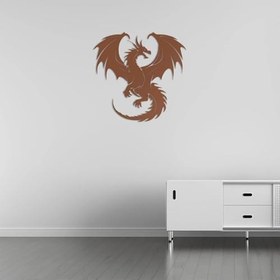 Resim Yükselen Ejderha Metal Duvar Sanatı, Ejderha Duvar Dekoru, Efsanevi Çelik Duvar Heykeli (bronz, 13 "x13.4"/35x34, boyut) 