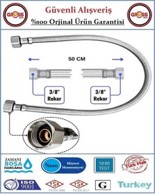 Resim Klozet Flex Hortumu - Çelik Örgü - Spiral Bağlantı Hortumu - 50cm 