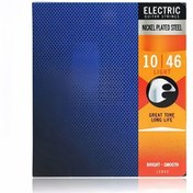 Resim 1 adet Yüksek Kaliteli Nikel Kaplama Çelik Elektrik Gitarı Dizisi, 10/46 Hafif, Harika Ton Uzun Ömürlü, Parlak ve Pürüzsüz, 1205 Çekiş Gücü, Mavi Renk, Elektrik Gitarı İçin 