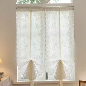 Resim 2 Adet Erik Çiçeği Desenli Roman Perde, İskandinav Tarzı Stokta Hazır Minimalist Sınır Ötesi Toptan 