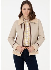 Resim U.s. Polo Assn. Kadın Ekru Deri Mont-kaban 50297261-vr019 Ecru 