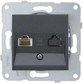 Resim Viko Artline Novella Füme Tekli Nümeris Cat-3 Telefon Prizi Çerçevesiz 92605432 