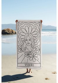 Resim Dijital Baskı Plaj Deniz Havlusu Başak Burcu Desenli Peştamal Hvl0046 Renkli 