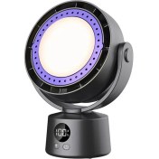 Resim Bladeless Elektrik Fan Çok Fonksiyonlu Kablosuz Hava Sirkülatörü Ev Sessiz Ventilatör Masaüstü Hava Soğutucu LED Işık B (Yurt Dışından) 