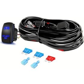 Resim Siyah Ws1 3 Metre Led Aydınlatma Kablo Bağlantı Seti 300w, 16 Awg Evrensel Led Kablosu İle 12v 40a Röle Açma Kapama Anahtarı Dahil 