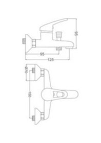 Resim Gms Narin Nrn103 Mix Banyo Duş Bataryası Gümüş 