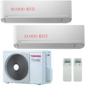 Resim Toshiba 13000 BTU + 10000 BTU (2 İç + 1 Dış Ünite) Inverter Multi Klima 