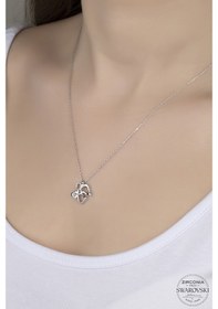 Resim Union Swarovski Zirconia Kadın Kalbimin Meleği Gümüş Kolye 