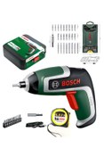 Resim Bosch Ixo 7 Nesil Mini Akülü Vidalama Şarjlı Tornavida+Bosch 25 Parça Vidalama Ucu Seti ve Metre 