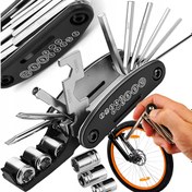 Resim 1 adet 16'sı 1 Arada Katlanabilir Bisiklet Tamir Aracı Seti, Ayarlanabilir Anahtarlar, Allen Anahtarları ve Torx Sürücülerle - Taşınabilir, Kompakt Çoklu Aracı Yolu ve Dağ Bisikletleri için, Bisiklet Bakımı Temel Gereksinimler | Kompakt Aracı Seti | Dayanıklı Yapım, Bisiklet Tamir Kiti 