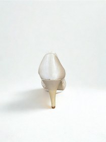 Resim Saten Kadın Abiye Ayakkabı Bej 