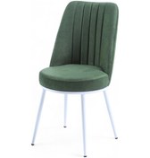 Resim Gold Sandalye - Jerika Yeşil - Metal Beyaz Ayak 