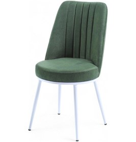 Resim Gold Sandalye - Jerika Yeşil - Metal Beyaz Ayak 