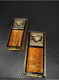 Resim SS Oto Etiketçilere Nostaljik Özel Sarı Metal Döküm Direk Arması 2 Adet(KIRMIZI,MAVİ,SARI) 