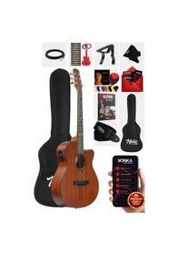 Resim Midex Phx Pro Yüksek Kaliteli Masif Elektro Akustik Gitar Seti 1 Adet 