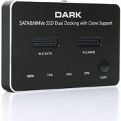 Resim Dark M2 Ssd Disk Istasyonu Klon Ve Sd Kart Destekli Docking Station (dk-ac-dsdm2c) 