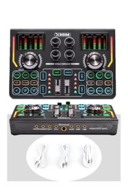 Resim markentegra Yüksek Kaliteli Efektli Ses Kartı Seti - Mikrofon, Kulaklık ve Stand 