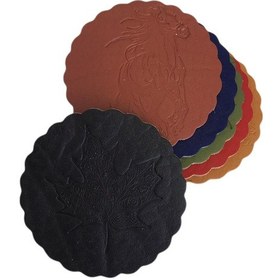 Resim GERÇEK DERİ KARIŞIK RENKLİ BARDAK ALTLIKLARI 6 ADET Kahverengi 