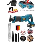 Resim Staxx Power Kömürsüz Motor Yüksek Performans 388VF 10AH Çift Akülü Şarjlı Tilki Kuyruğu Testere Ahşap Metal 