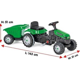 Resim Pilsan Active Römorklu Pedallı Traktör 07-316 Yeşil 