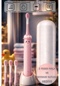 Resim Mioji Oral B2 Kids Care Şarj Edilebilir Diş Fırçası Pembe + 3 Yedek Fırça Başlık ve Taşıma Çantası 