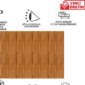 Resim Tink Kendinden Yapışkanlı Cilalı Ahşap Desenli Pvc Panel 41X62 cm 