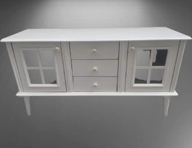 Resim Tv Sehpa ST 17451 Pencere Model Ahşap Kayın Retro Ayak Parlak Ceviz Renk El yapım 