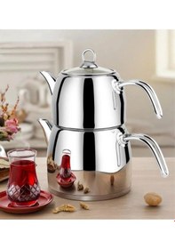 Resim Lines Yıldız Çaydanlık Aile Boy 304 Kalite Paslanmaz Çelik L-3080 Krom 